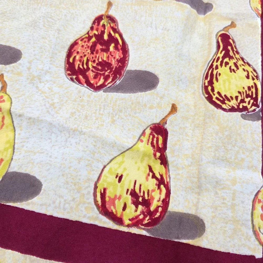 COULEUR NATURE BRUNO‎ LAMY Hand Made Pear COTTON TABLECLOTH 59 X 59 Square Fall